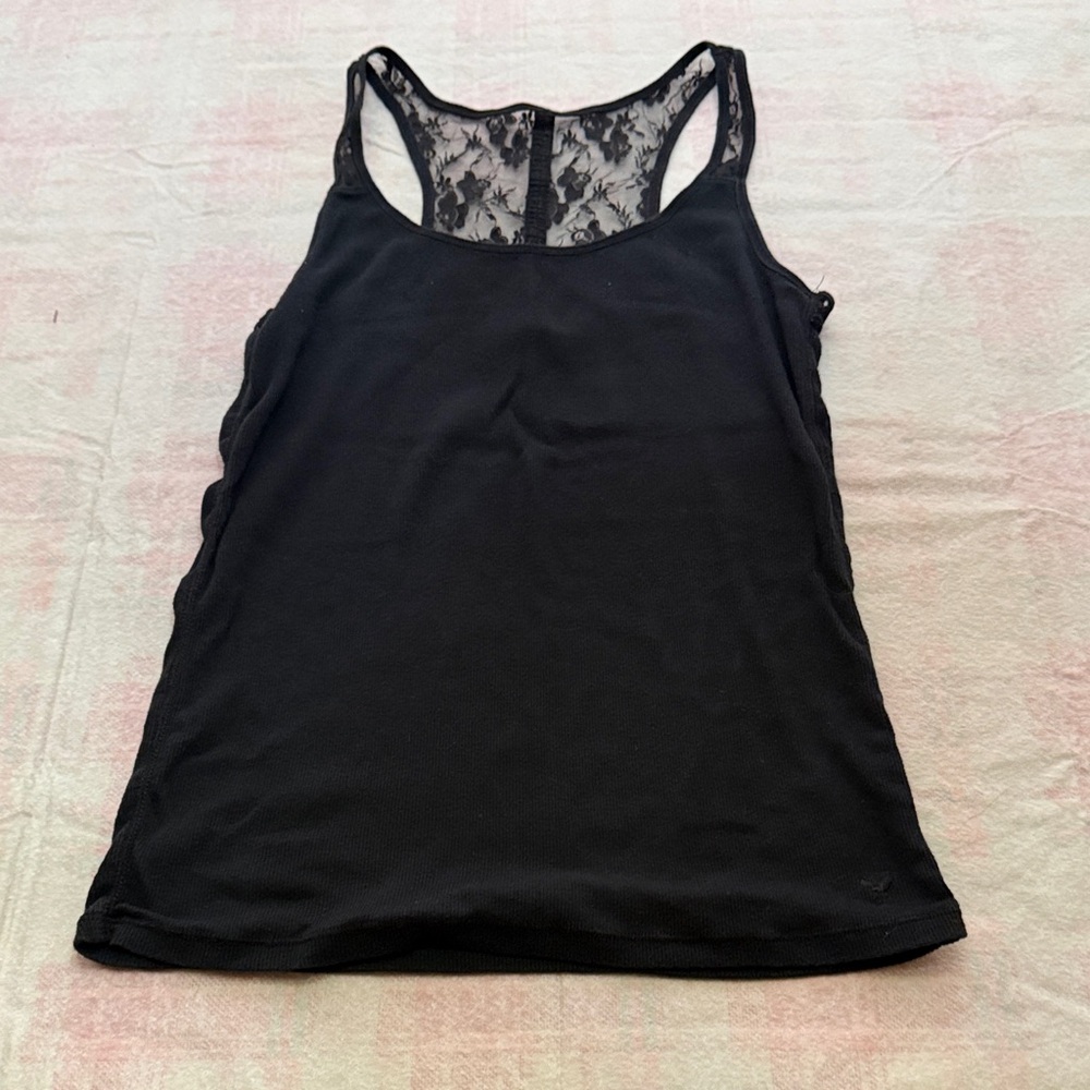 American Eagle Outfitters Black Lace Tank Top